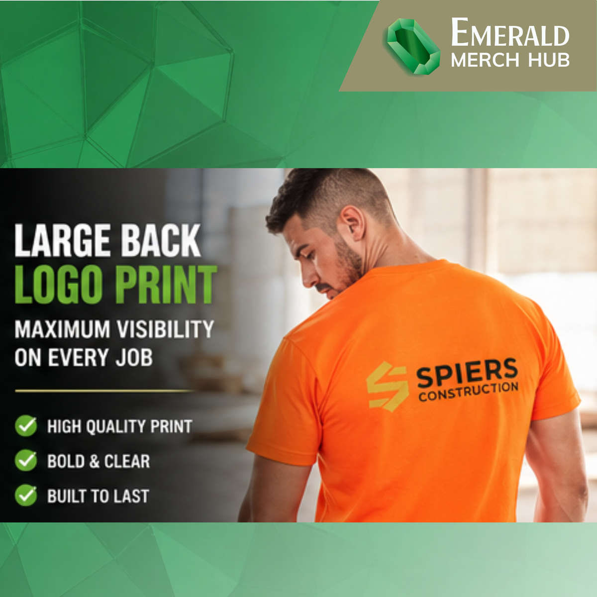 Custom Hi Vis T-Shirts Sydney | 6 Pack, Logo + Back Print - $245