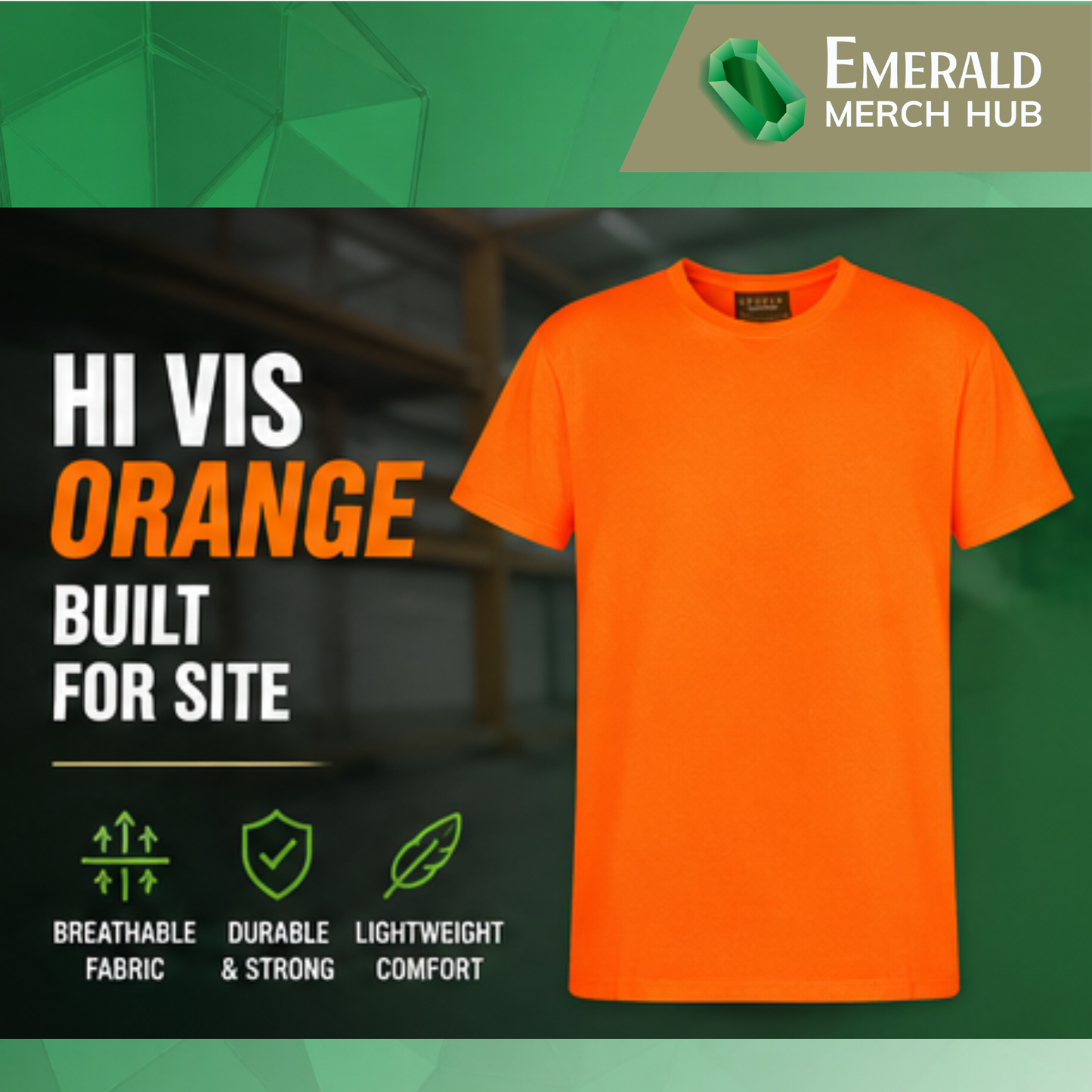 Custom Hi Vis Workwear T-Shirts – 6 Pack | Embroidered Logo + Back Print | Sydney Fast Turnaround (5–8 Days)