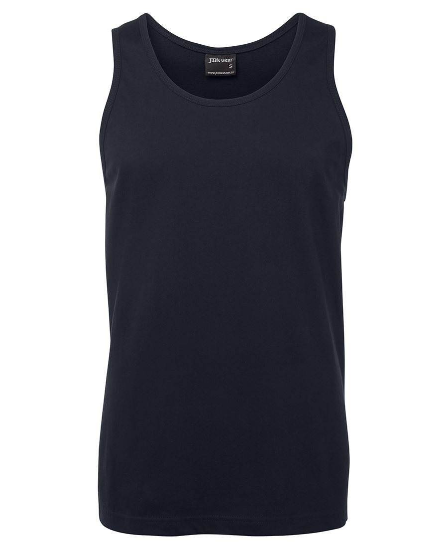 JB's 1S navy 100% cotton singlet – summer add-on, printed front and back