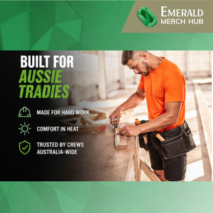 Custom Hi Vis Workwear T-Shirts – 6 Pack | Embroidered Logo + Back Print | Sydney Fast Turnaround (5–8 Days)