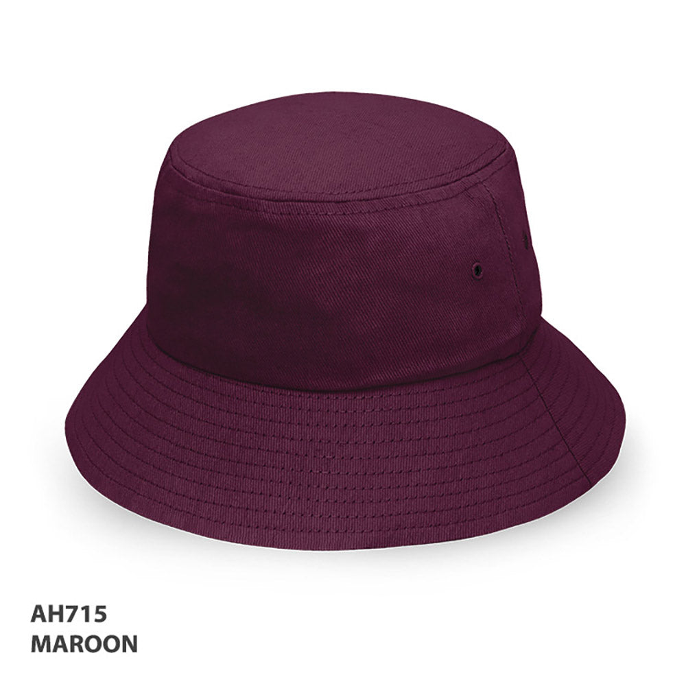 Embroidered Bucket Hat – maroon