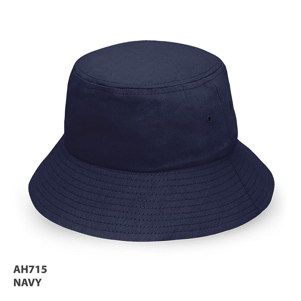 Embroidered Bucket Hat – navy