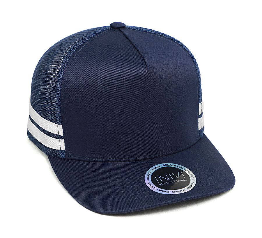 Premium Deep-Fit Striped Trucker Cap