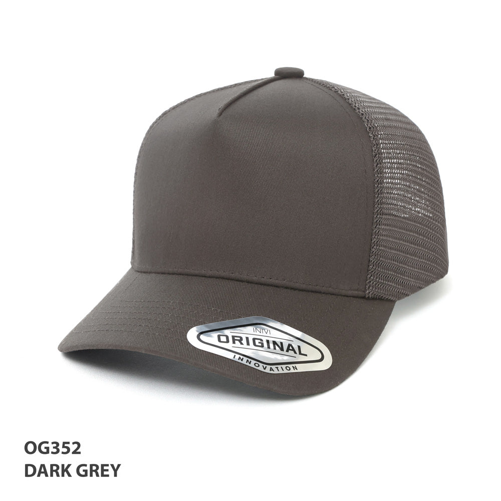 Seamless Front A-Frame Trucker Cap – dark grey