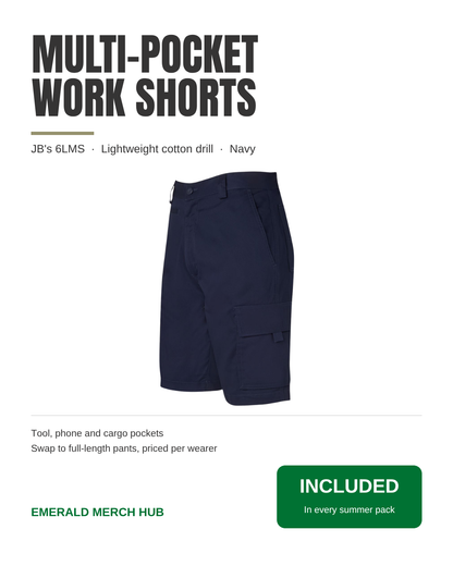 Item: JB's 6LMS – navy multi-pocket work shorts